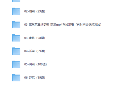 价值3999的各种菜系的家常菜做法大全，高清视频教学，适用于小本摆摊创业~