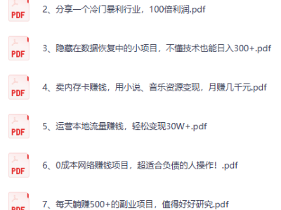 副业：108个副业项目教程（价值5999）
